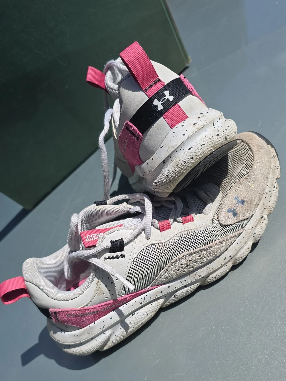 Under Armour Charged Vessert Pink Speckle Athletic Sneakers Running Shoes W 9.5